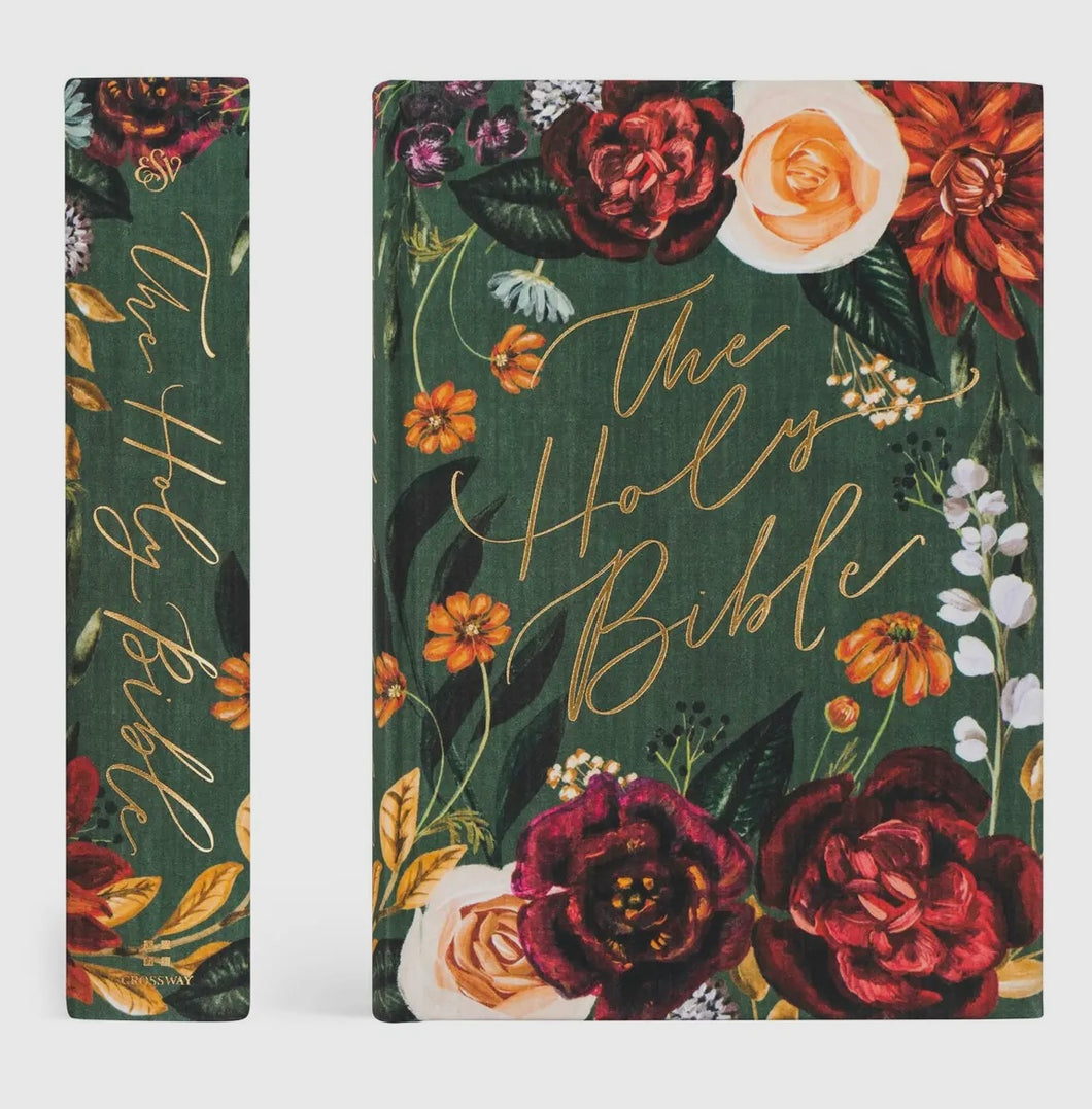 The Holy Bible Green Floral
