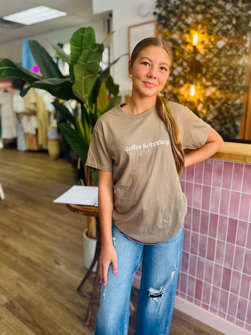 Coffee & Thrifting tee